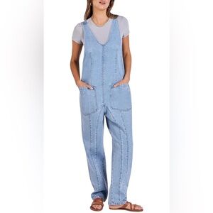 Women's Light Blue Denim Overalls